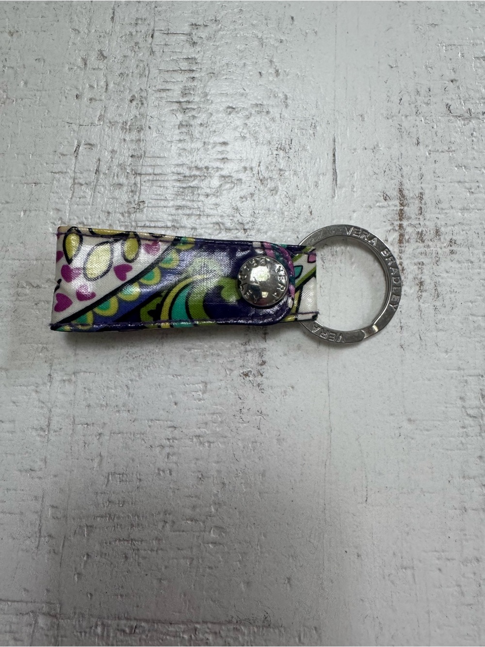 Vera Bradley Purple Multicolor Snap Key Fob